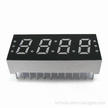 LED components, 0.3-inch green color four digit 7-segment LED display, common anode
